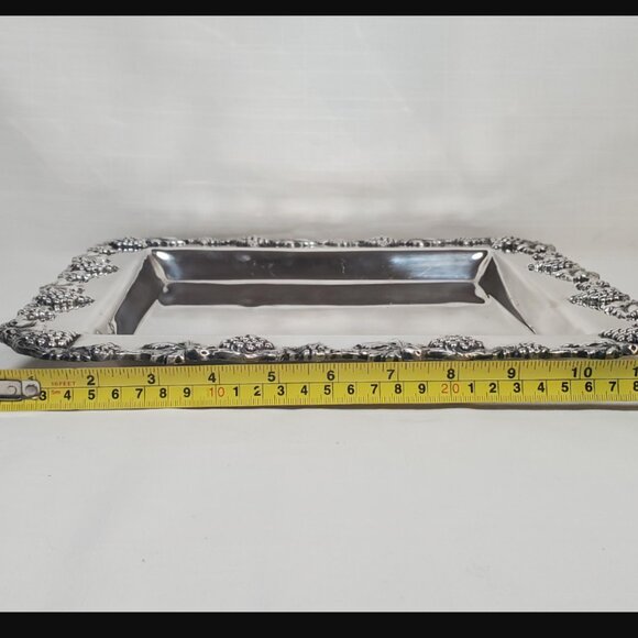 Vintage Wm Rogers Silver-Plated Serving Platter - Old English Reproduction - Picture 3 of 7